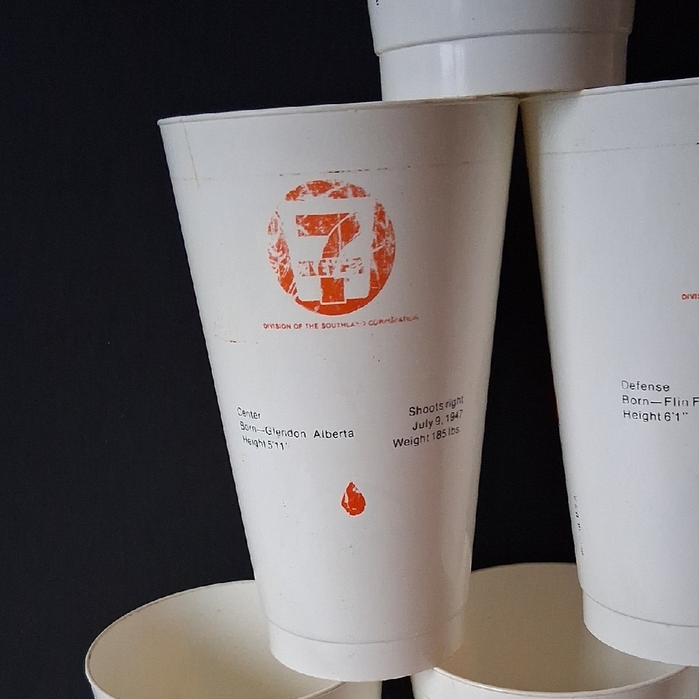 Vintage WHA Illustrated White and Orange Cups Set - Picture 8 of 16
